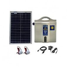 SOLAR DC HOME LIGHTING SYSTEM 2 LIGHTS 5W LED WITH 12V 7AH BATTERY & 25W PANEL